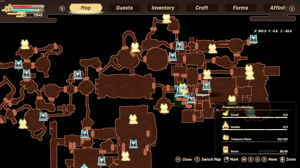 Meal and Food Cat merchant location in the Ruins