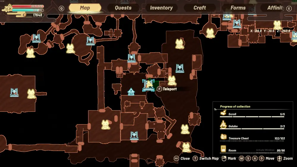 Mob Drop Cat merchant location in the Ruins