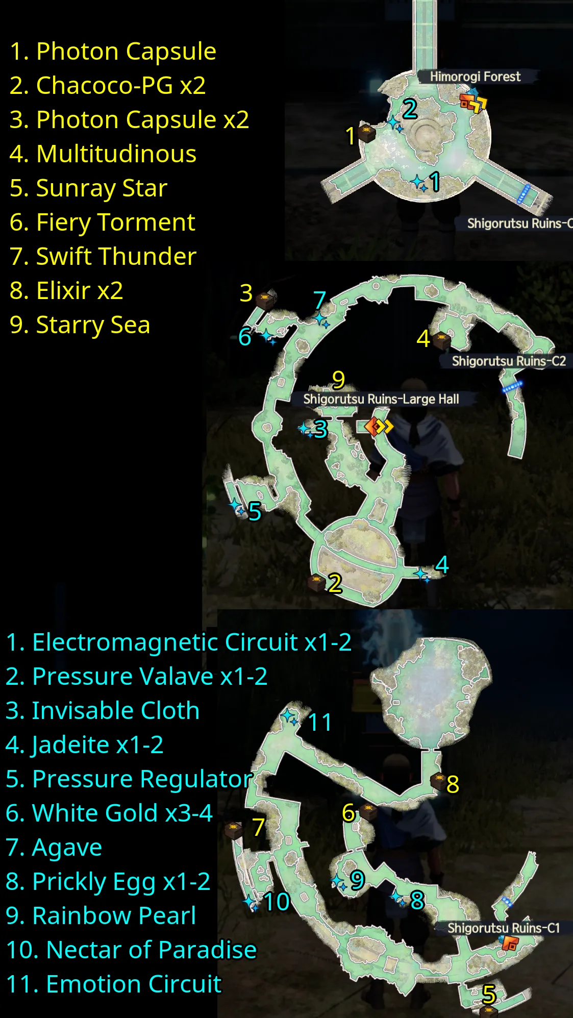 Monochrome Mobius Shigorutsu Ruins Map