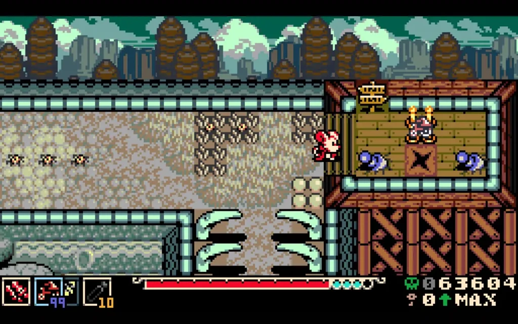 Ride the Iron Steed across 6 unique screens without doubling back.