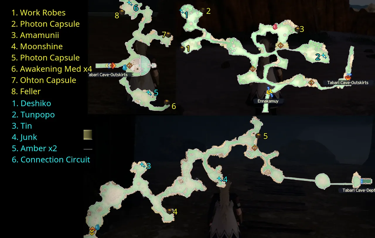 Monochrome Mobius Tabari Mountain + Cave Map