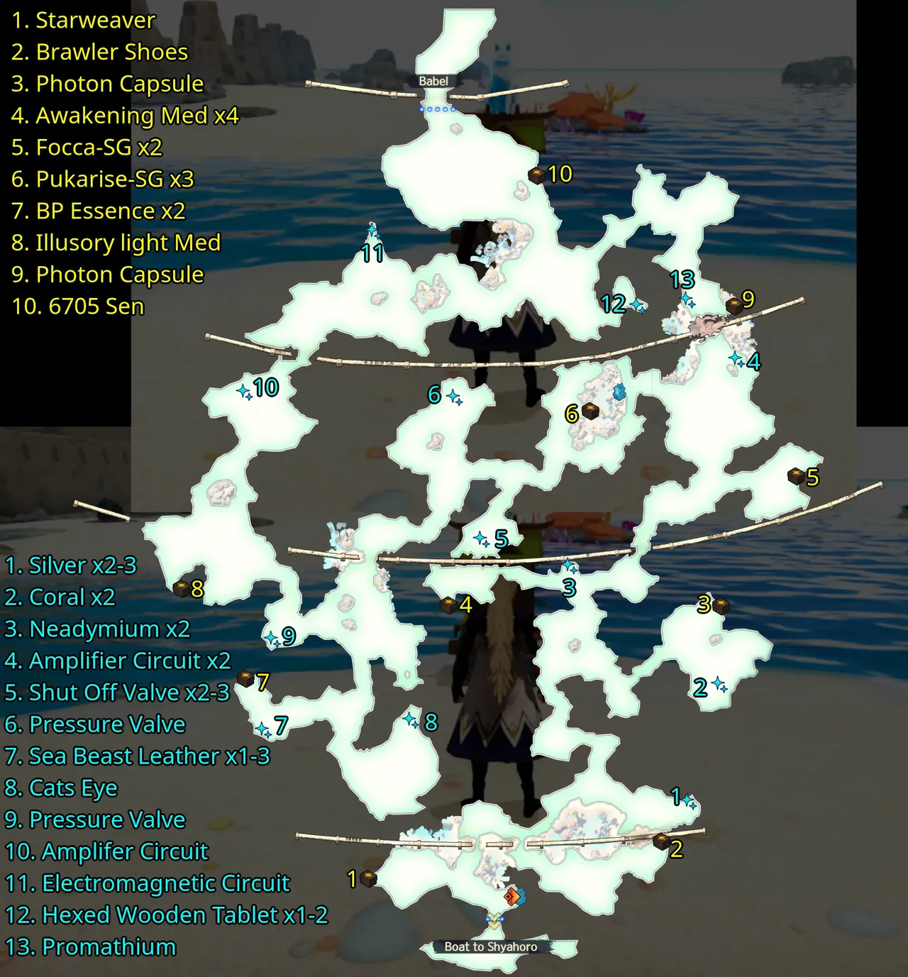 Monochrome Mobius Unsealed Island Map