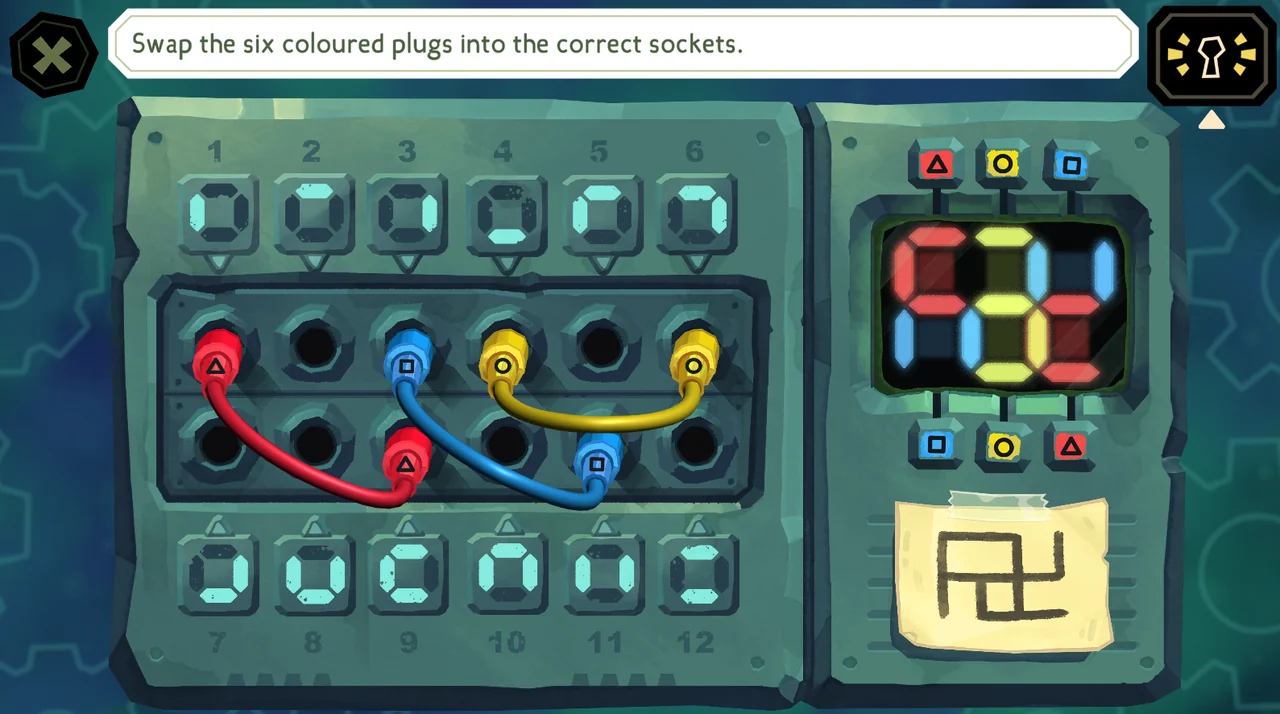 The Mermaid Mask Control Room electrical switchboard completed plug arrangement