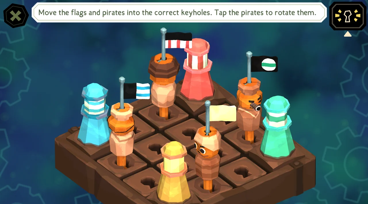 The Mermaid Mask Dome Tank Treasure Chest correct pirate and tower arrangement
