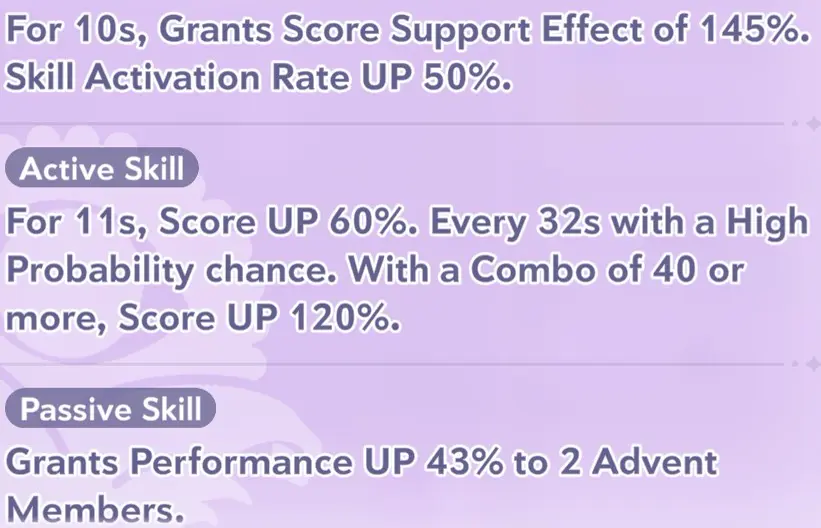 Shiori Novella skill information in Hololive Dreams