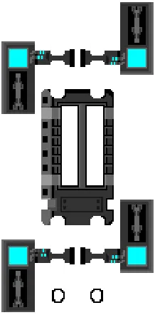 Four Battery Amplifiers connected to a Battery 4x2