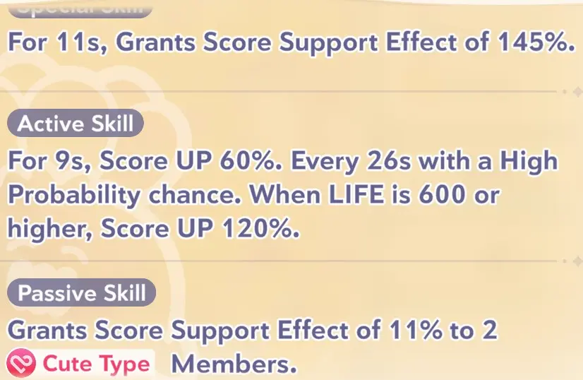 Momosuzu Nene skill information in Hololive Dreams