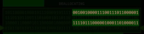 Red memory sections to avoid in the memDEALLOCATER minigame