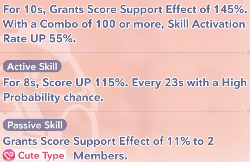 Takanashi Kiara skill information in Hololive Dreams