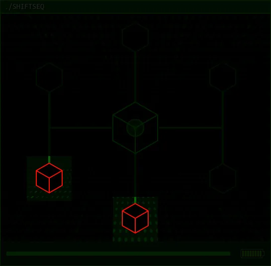 Red infected nodes on the shiftSEQ network grid