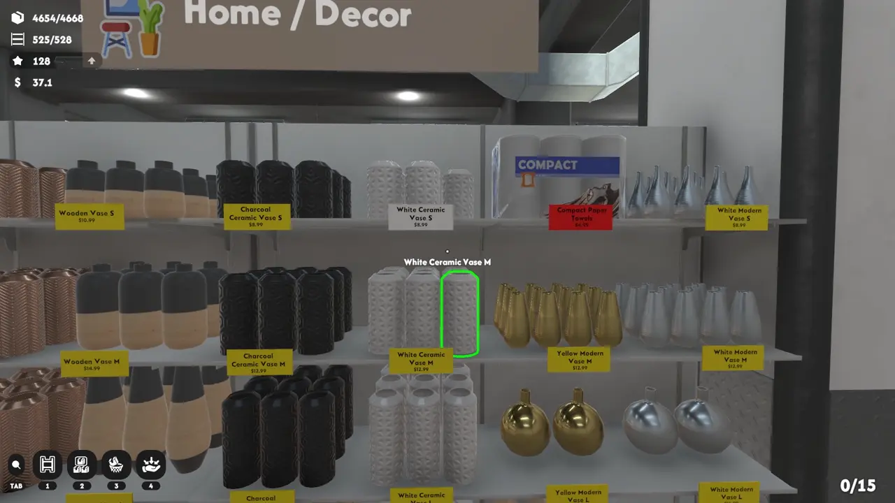 Supermarket Chaos shelf tag color guide showing correct and wrong shelf indicators