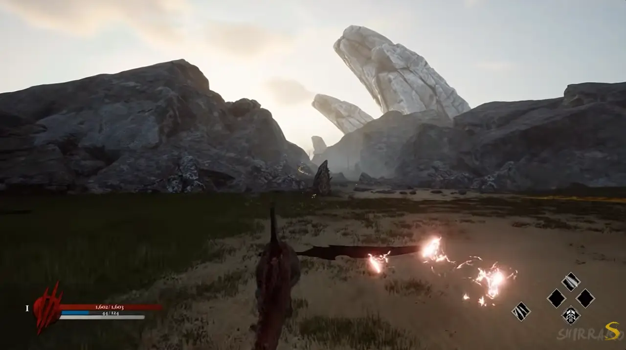 Dinoblade gravel path and Save Stone