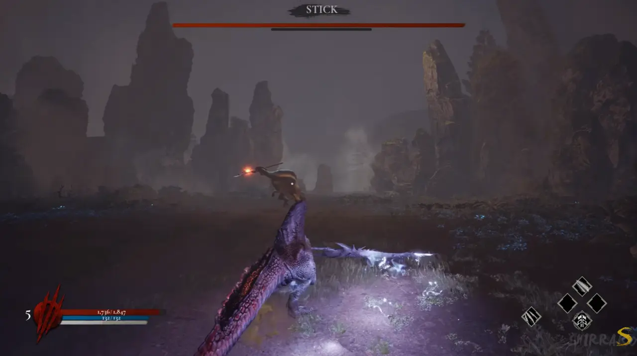 Dinoblade Stick spear boss fight