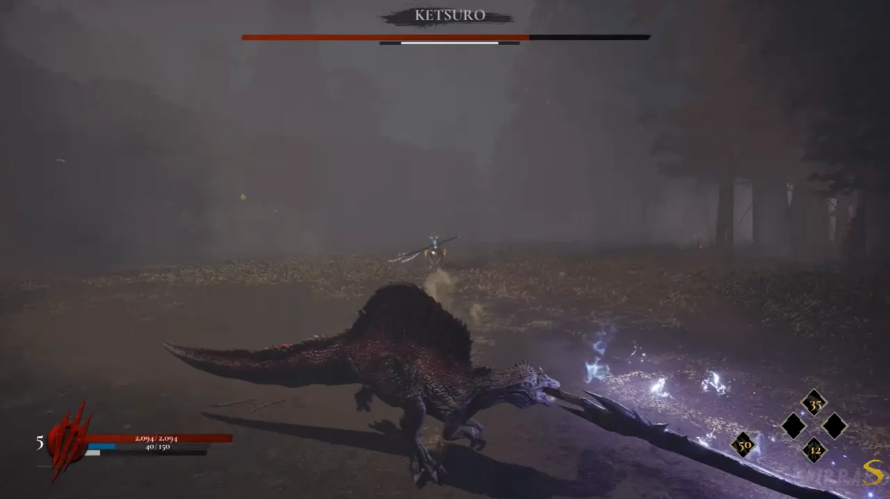 Dinoblade Ketsuro axe boss fight