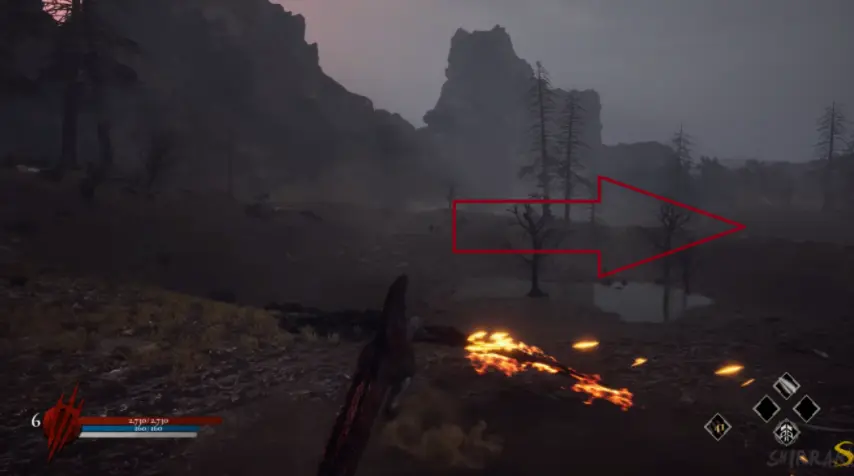 Dinoblade downhill route to the teleporter