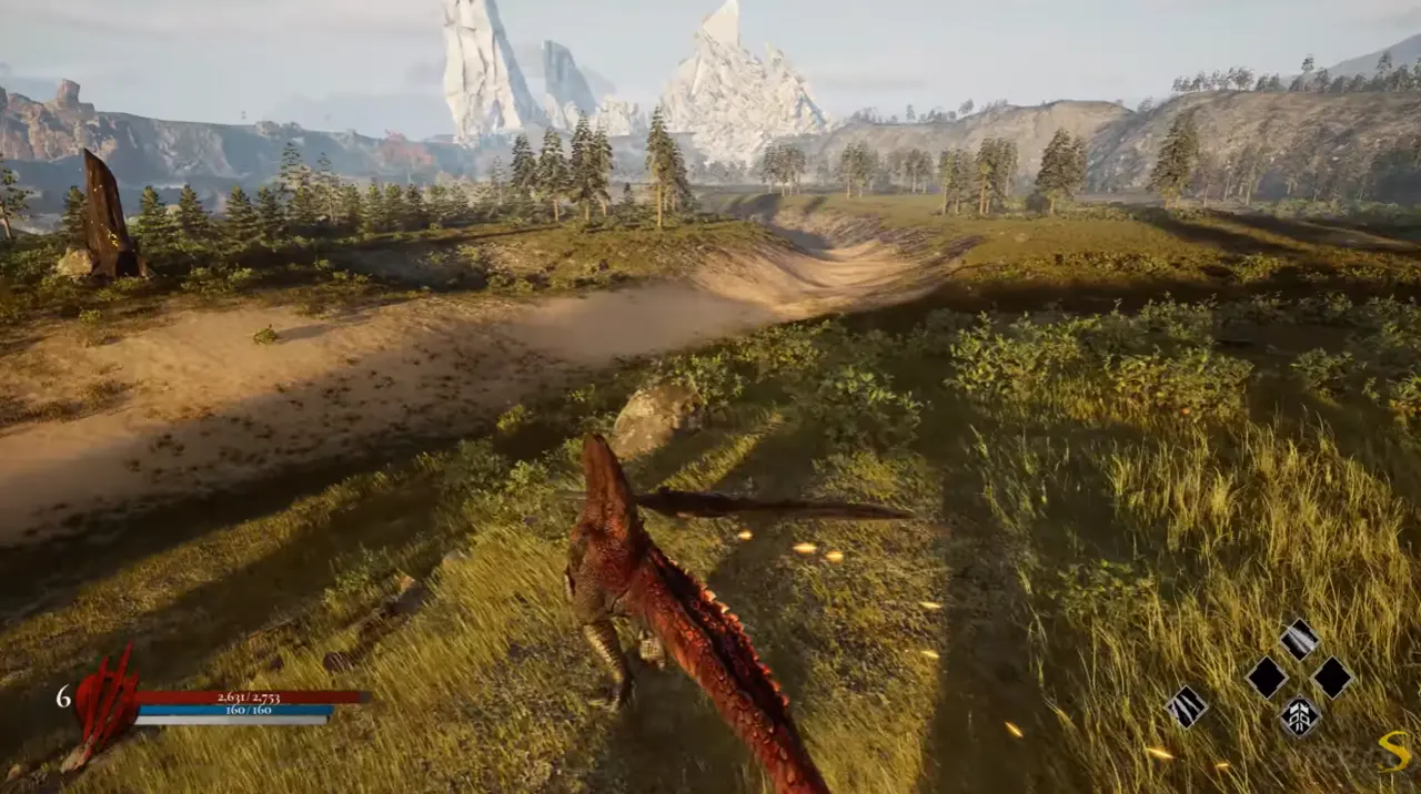 Dinoblade descending path toward Tank