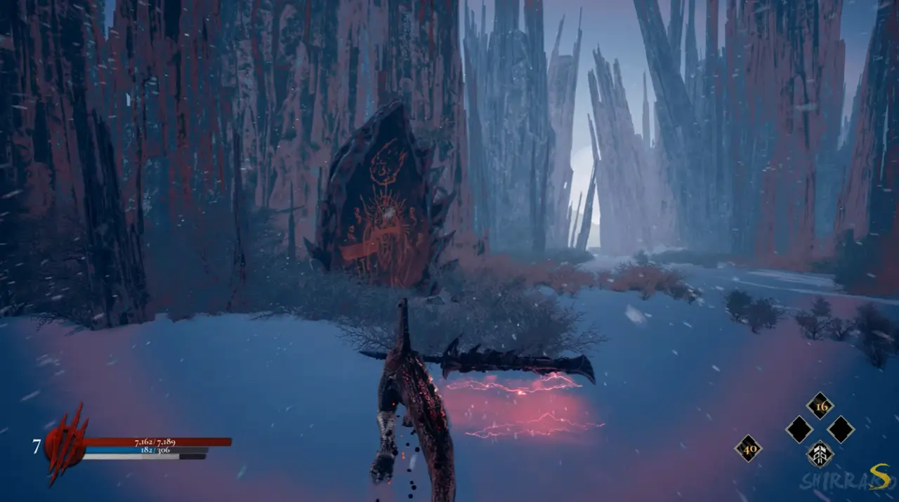 Dinoblade Save Stone near the ice spikes