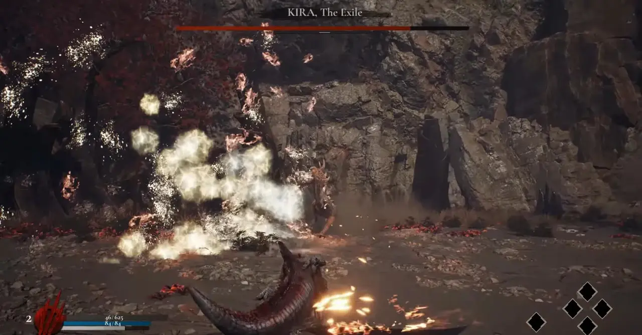 Dinoblade Kira charge and ground explosion attack