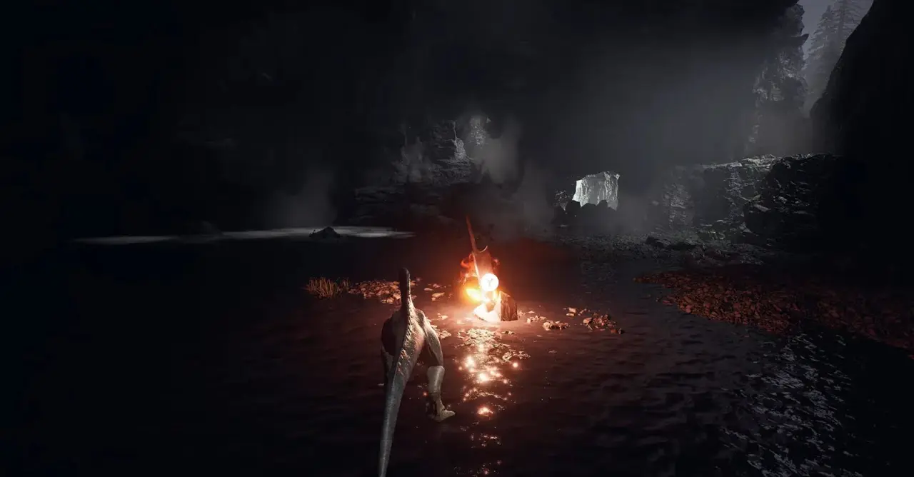 Dinoblade flaming sword at the start of the demo
