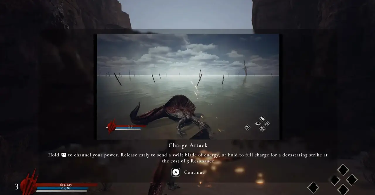 Dinoblade Charge Attack tutorial near the waterfall