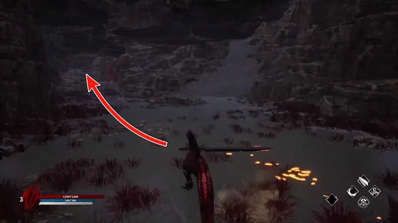 Dinoblade path inside Axe boss cave