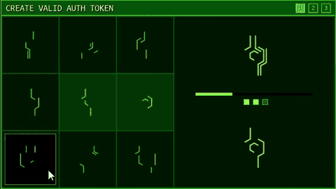 Hard TOKENINE version with visual interference over the authorization token