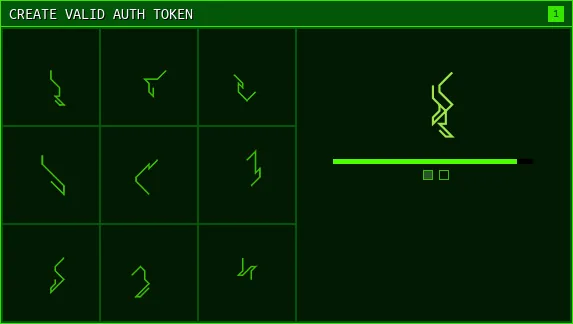 TOKENINE authorization token and selectable parts interface