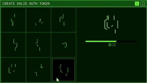 Selecting matching authorization token parts in TOKENINE