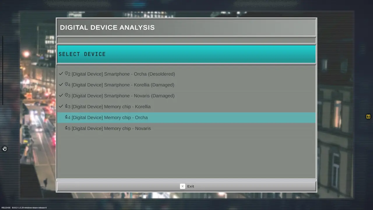 Selecting a digital device and password for decryption