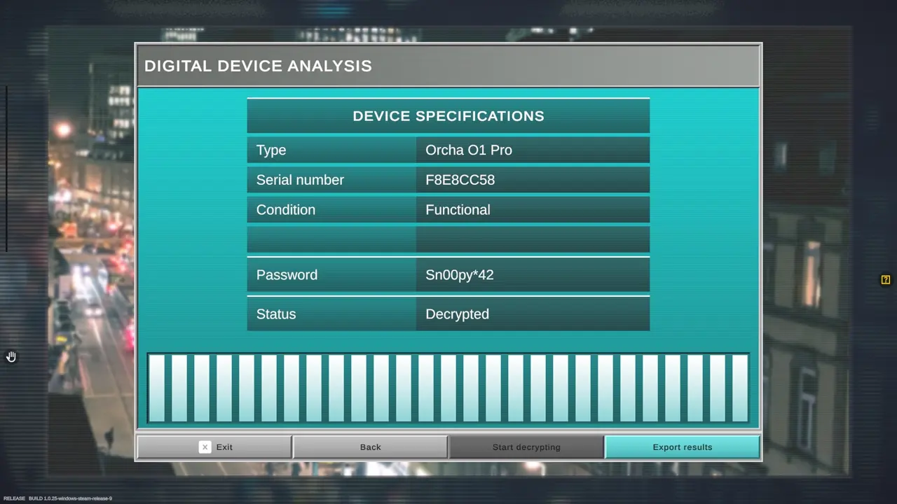 Exporting decrypted digital evidence results in Tutorial 1