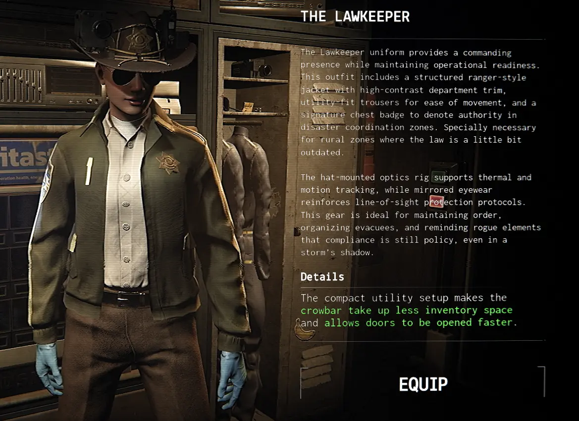The Lawkeeper uniform in Funnel Runners