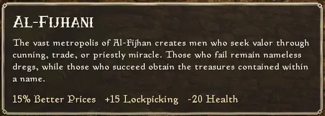 Al-Fijhani Cunning Trader race in The Lantern of the Laughless Saint