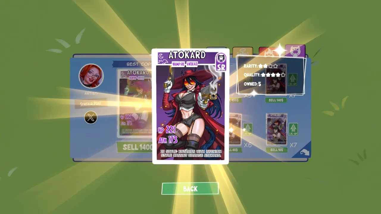 KOTAMON Game Atokard card guide screenshot 2