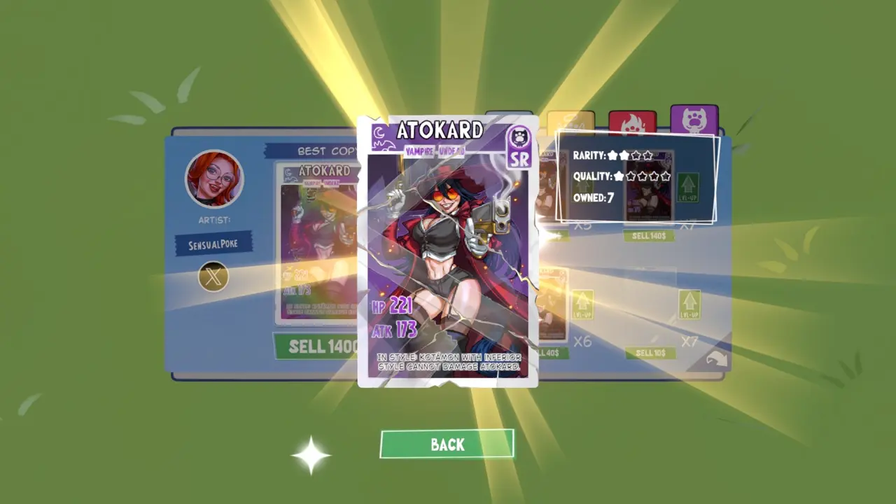 KOTAMON Game Atokard card guide screenshot 5