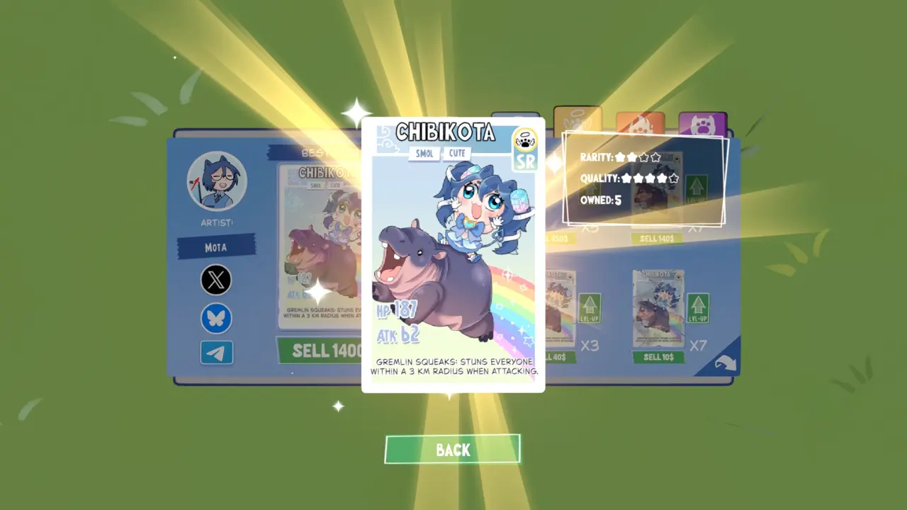 KOTAMON Game Chibikota card guide screenshot 2