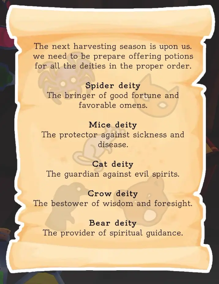 Deities pamphlet pattern solution