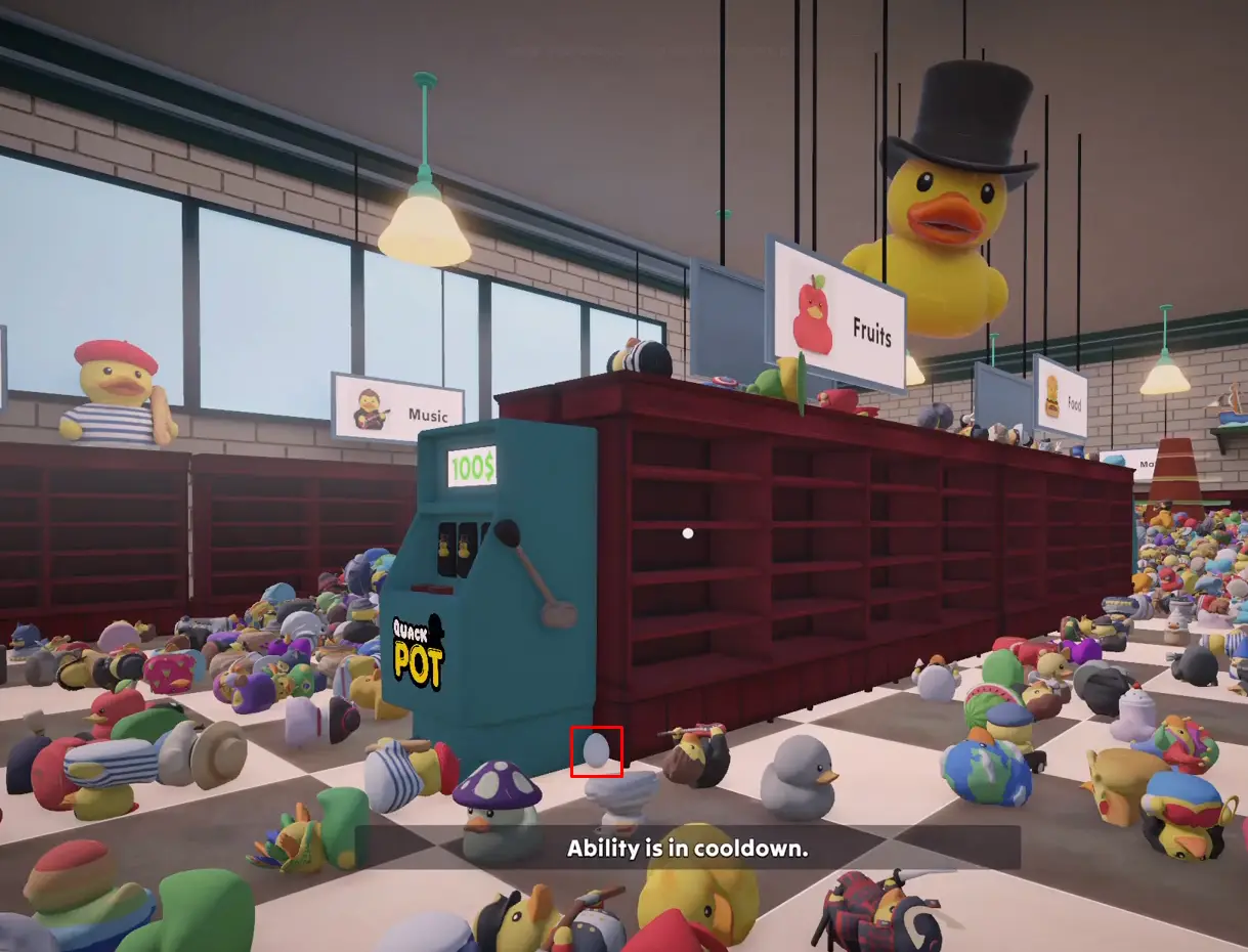 Egg #1 location next to the QuackPOT machine