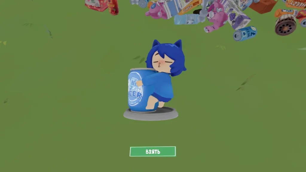 Figurine found while clearing a garbage pile in KOTAMON Game
