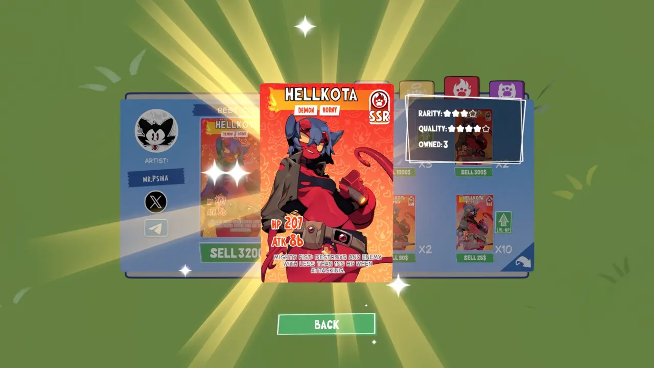 KOTAMON Game Hellkota card guide screenshot 2