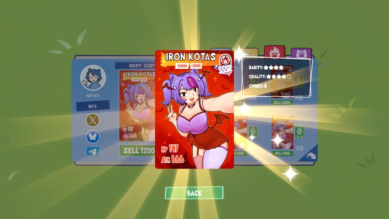 KOTAMON Game Iron Kotas card guide screenshot 2
