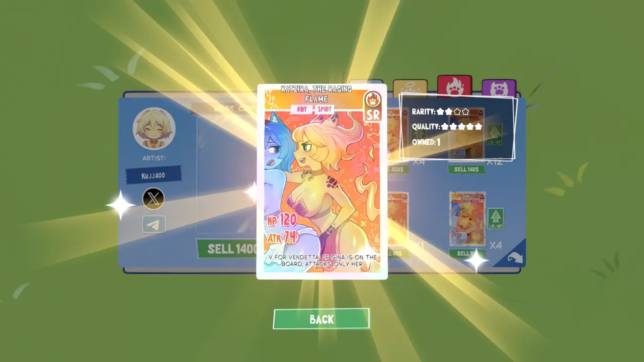 KOTAMON Game Katzira, The Raging Flame card guide screenshot 1