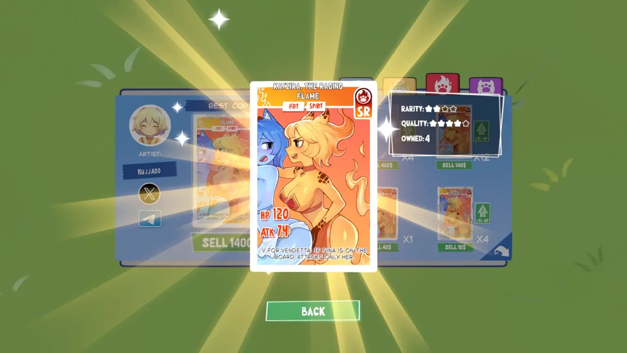 KOTAMON Game Katzira, The Raging Flame card guide screenshot 2