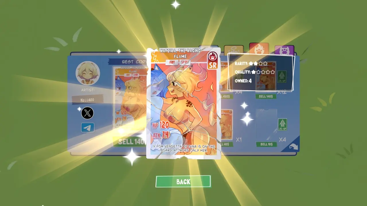 KOTAMON Game Katzira, The Raging Flame card guide screenshot 5