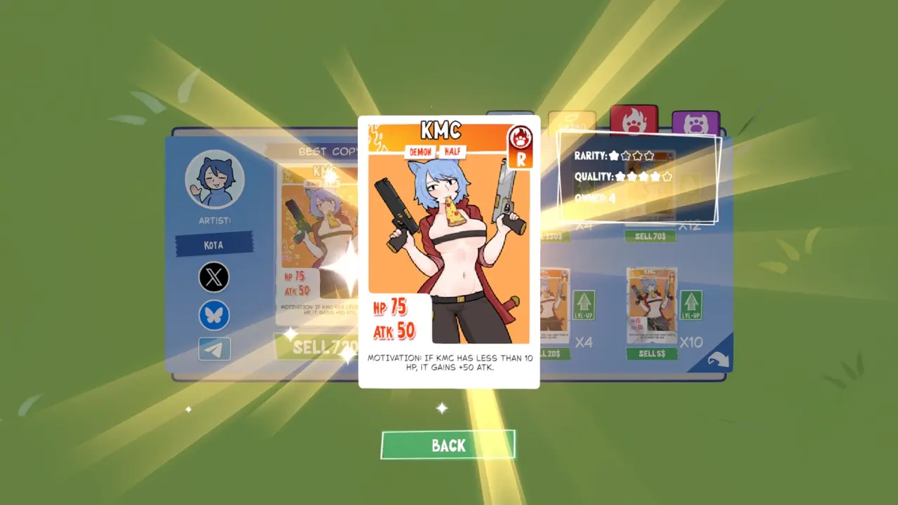 KOTAMON Game KMC card guide screenshot 2