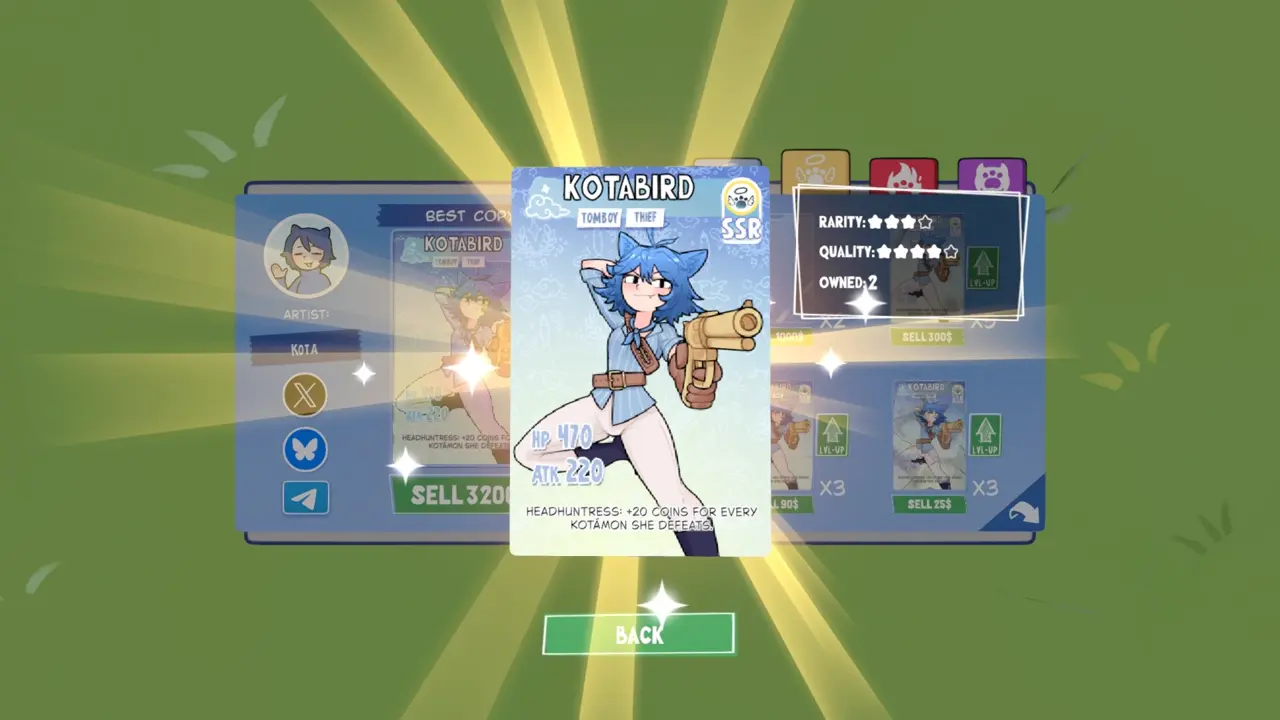 KOTAMON Game Kotabird card guide screenshot 2