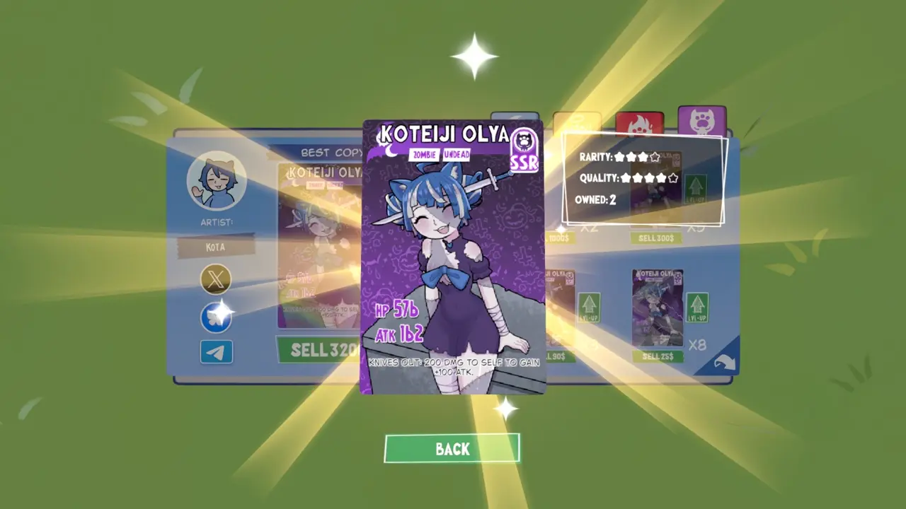KOTAMON Game Koteiji Olya card guide screenshot 2