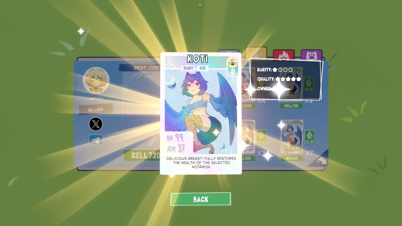 KOTAMON Game Koti card guide screenshot 1