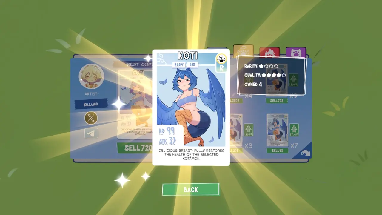 KOTAMON Game Koti card guide screenshot 2