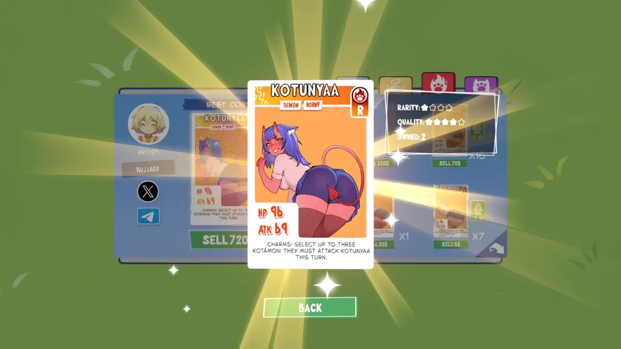 KOTAMON Game Kotunyaa card guide screenshot 2
