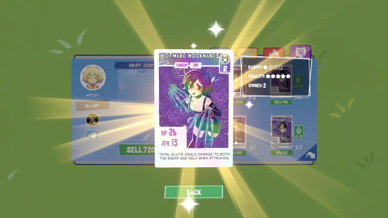 KOTAMON Game Kotward Hookhands card guide screenshot 1